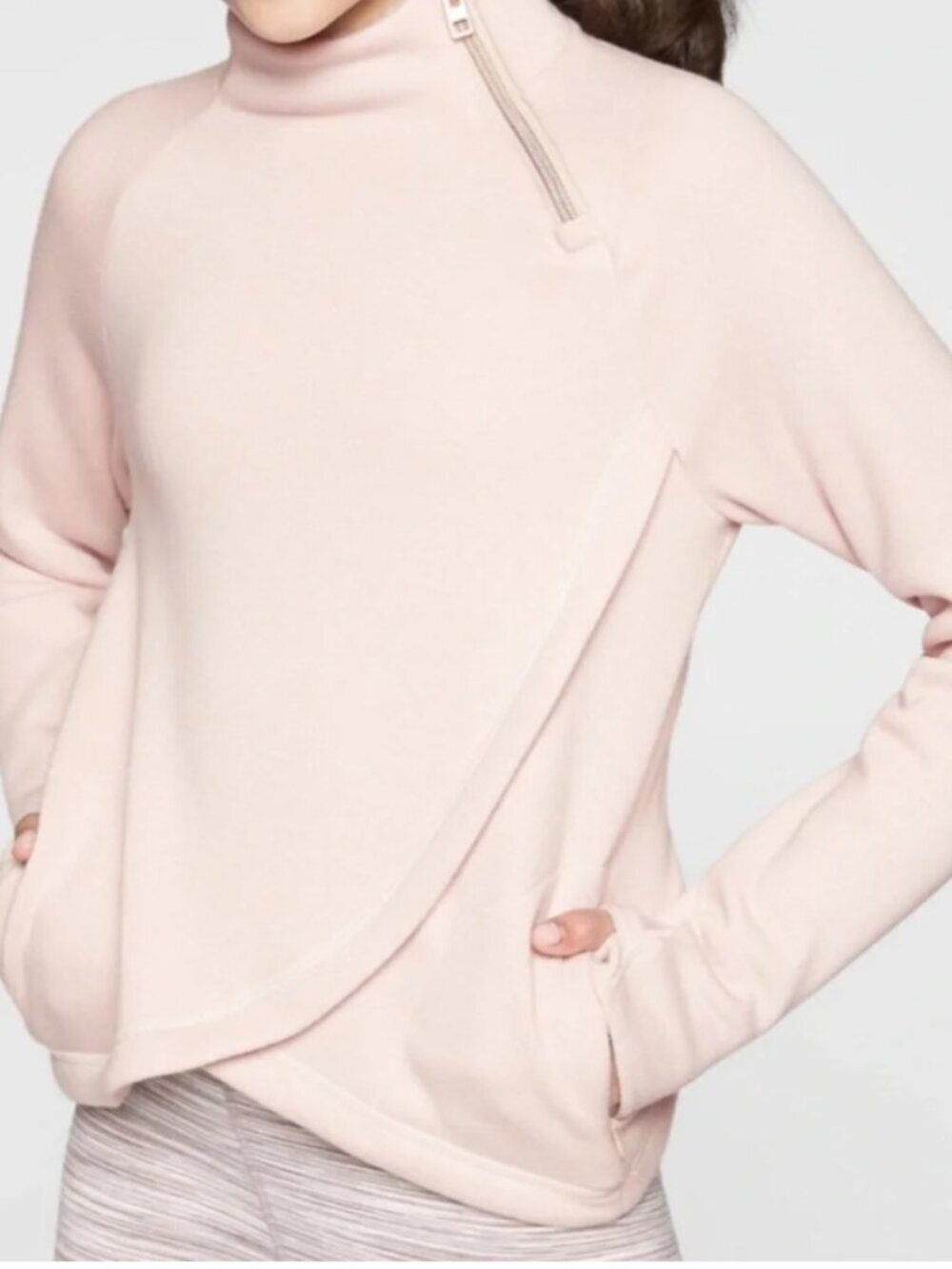 ATHLETA GIRL Cozy Karma Wrap Sweatshirt Pink (XL/14)